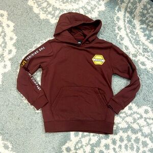 Vans big kids oversized pullover hoodie graphic sweatshirt brown small